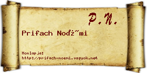 Prifach Noémi névjegykártya